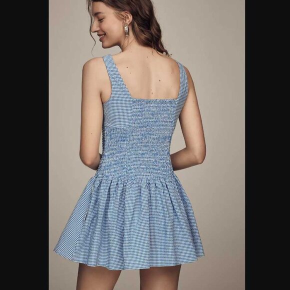 New L Anthropologie x Maeve smocked rosette drop-waist mini dress - Picture 2 of 11